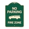 Signmission Designer Series-No Parking Fire Zone With Fire Truck Graphic, 24" x 18", G-1824-9951 A-DES-G-1824-9951 - alternate 1